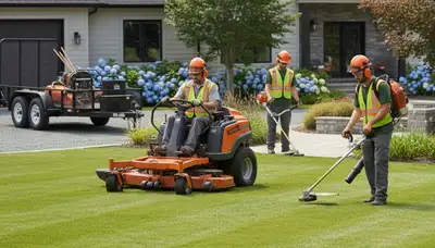 Oklahoma City tree service crew providing professional lawn and tree care for local properties