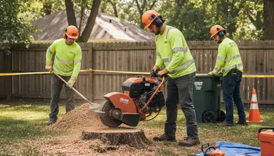 Oklahoma City, OK stump removal service by Arbor Tree Care with safe, thorough tree stump extraction