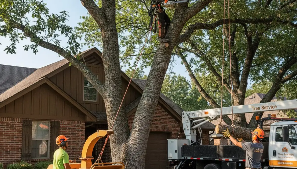 Tree service crew in Oklahoma City, OK providing professional tree care and removal services