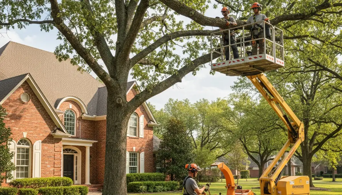 Tree service crew in Oklahoma City, OK performing professional tree trimming and removal