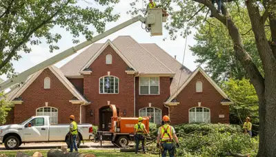Tree service crew in Oklahoma City, OK providing professional tree care for local properties