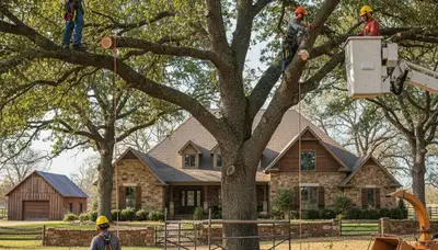 Tree service crew in Oklahoma City, OK providing professional tree care and removal