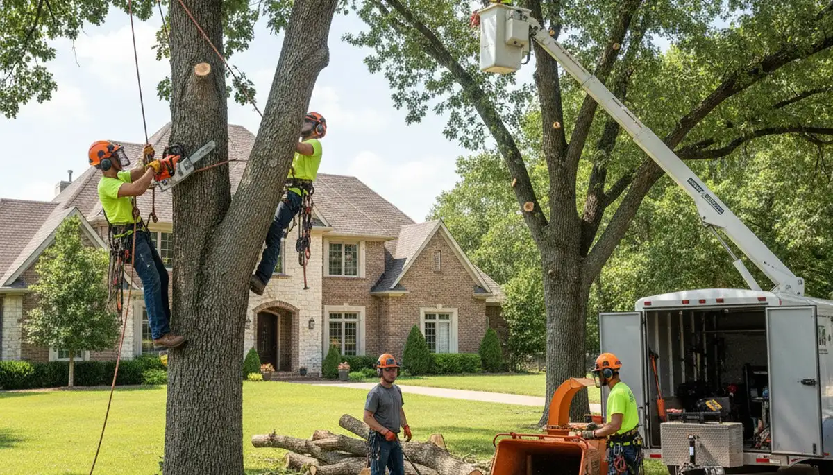 Tree service crew in Oklahoma City, OK performing professional tree removal and trimming