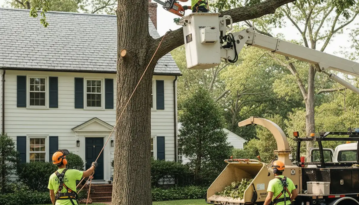 Tree service crew in Oklahoma City, OK performing professional tree care and removal work