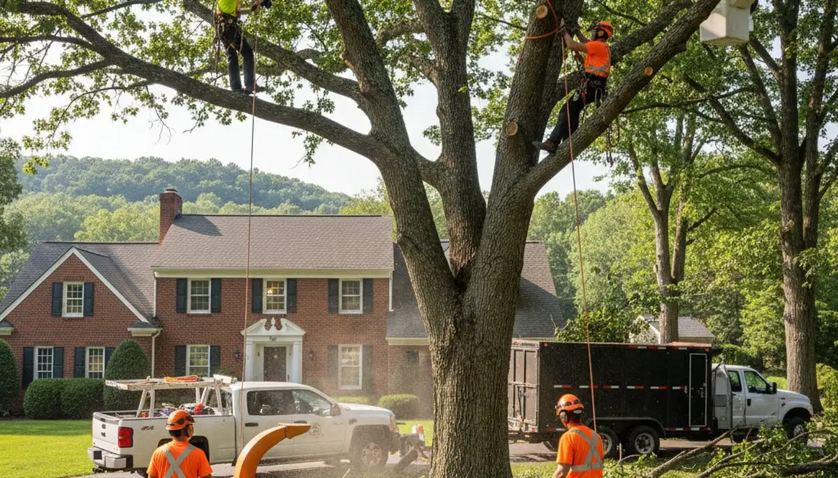 Tree service crew in Oklahoma City, OK handling professional tree trimming and removal